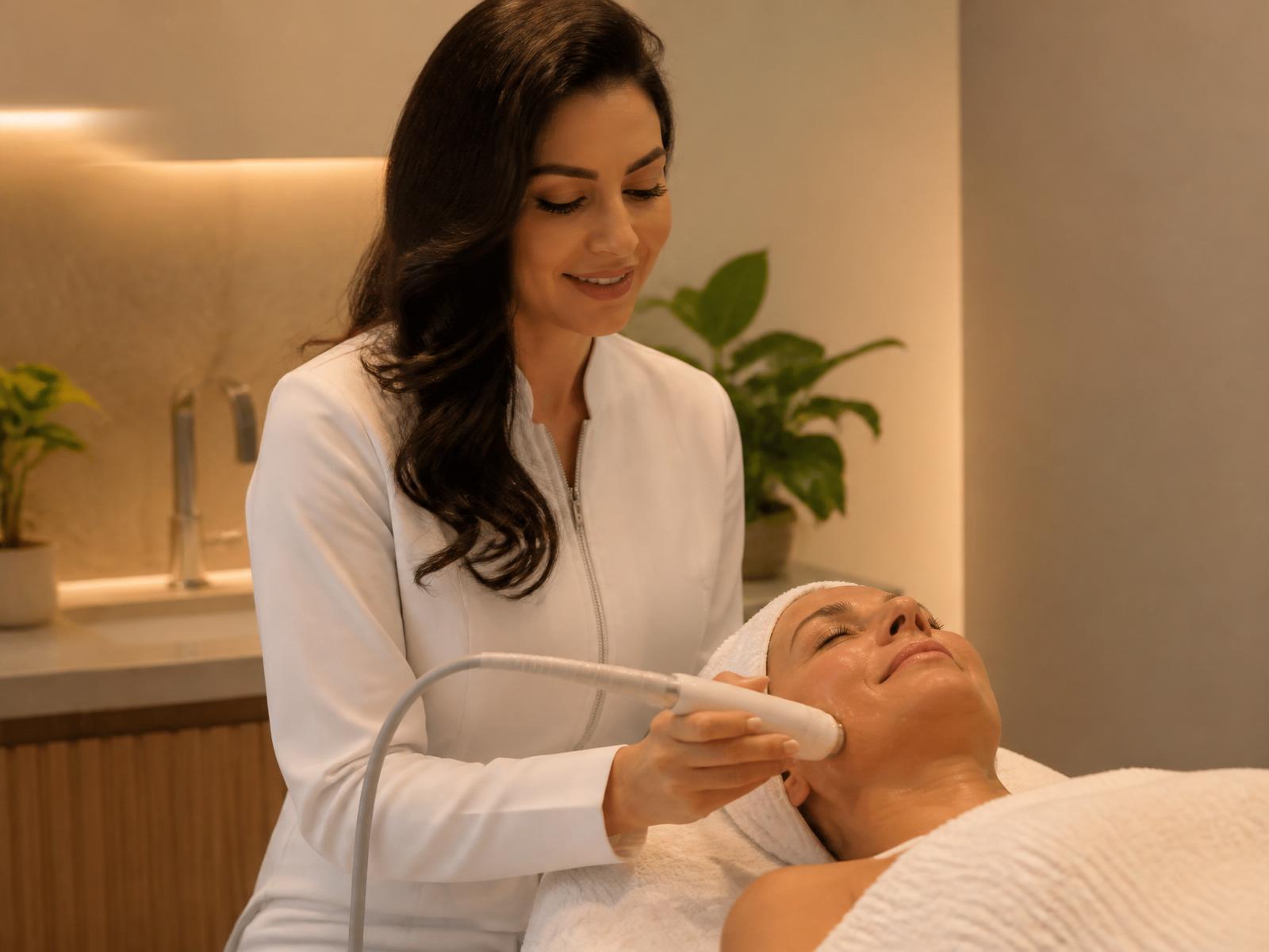 Profissional aplicando o Hi Pro Contourline em cliente
